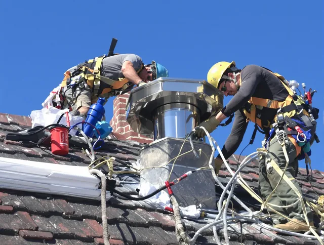 Protective chimney cap installed by Griswold Chimney Sweep in Griswold, CT