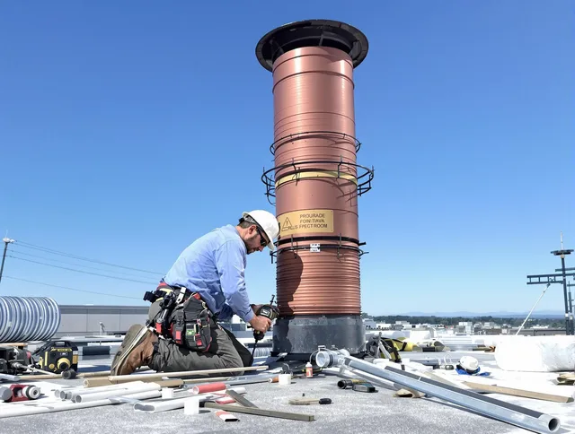 Installed chimney liner by Griswold Chimney Sweep in Griswold, CT