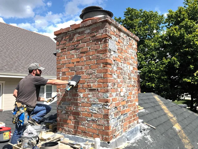 Completed chimney rebuild by Griswold Chimney Sweep in Griswold, CT