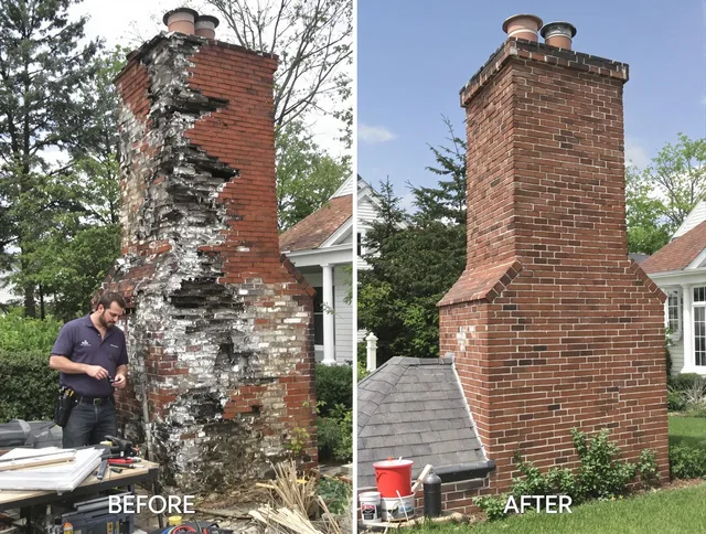 Griswold Chimney Sweep performing a full chimney restoration in Griswold, CT