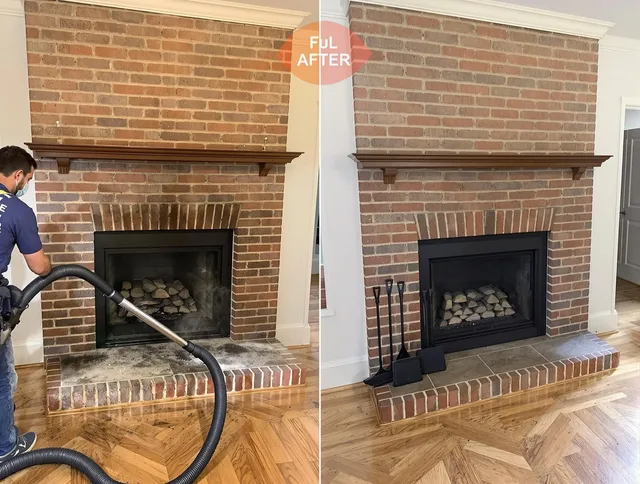 Griswold Chimney Sweep carefully sanitizing a fireplace in Griswold, CT