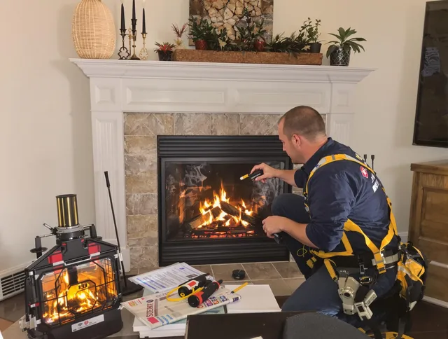 Safety-focused fireplace inspection by Griswold Chimney Sweep in Griswold, CT